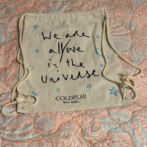 Coldplay We Are All One in the Universe Drawstring Bag